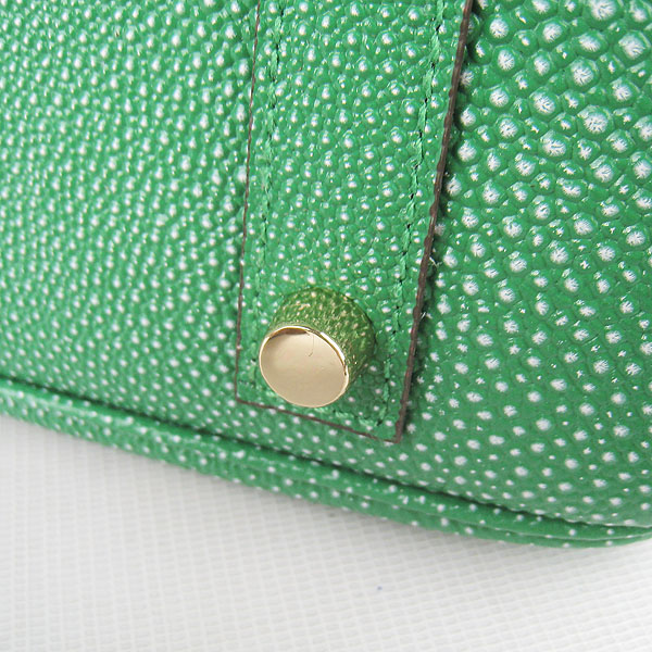 High Quality Fake Hermes Birkin 35CM Pearl Veins Leather Bag Green 6089 - Click Image to Close